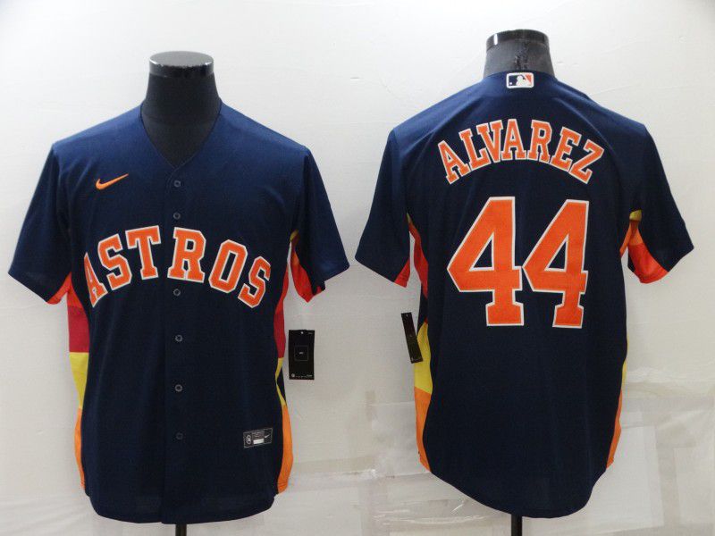 Men Houston Astros 44 Alvarez Blue Game Nike 2022 MLB Jerseys